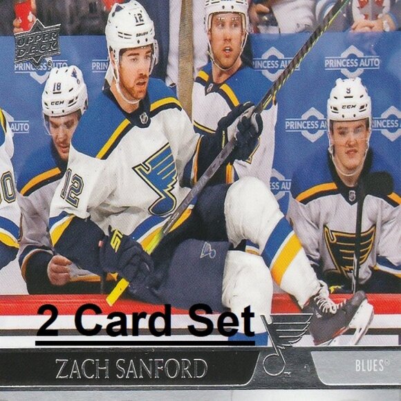 Zach Sanford St. Louis Blues NHL Hockey Card Collection - 2 Card Set - Picture 1 of 3
